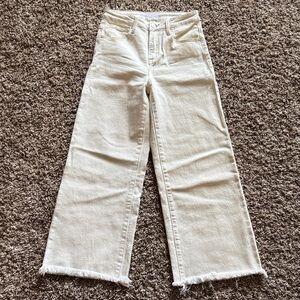 Risen Women's Cream Wide Leg Denim